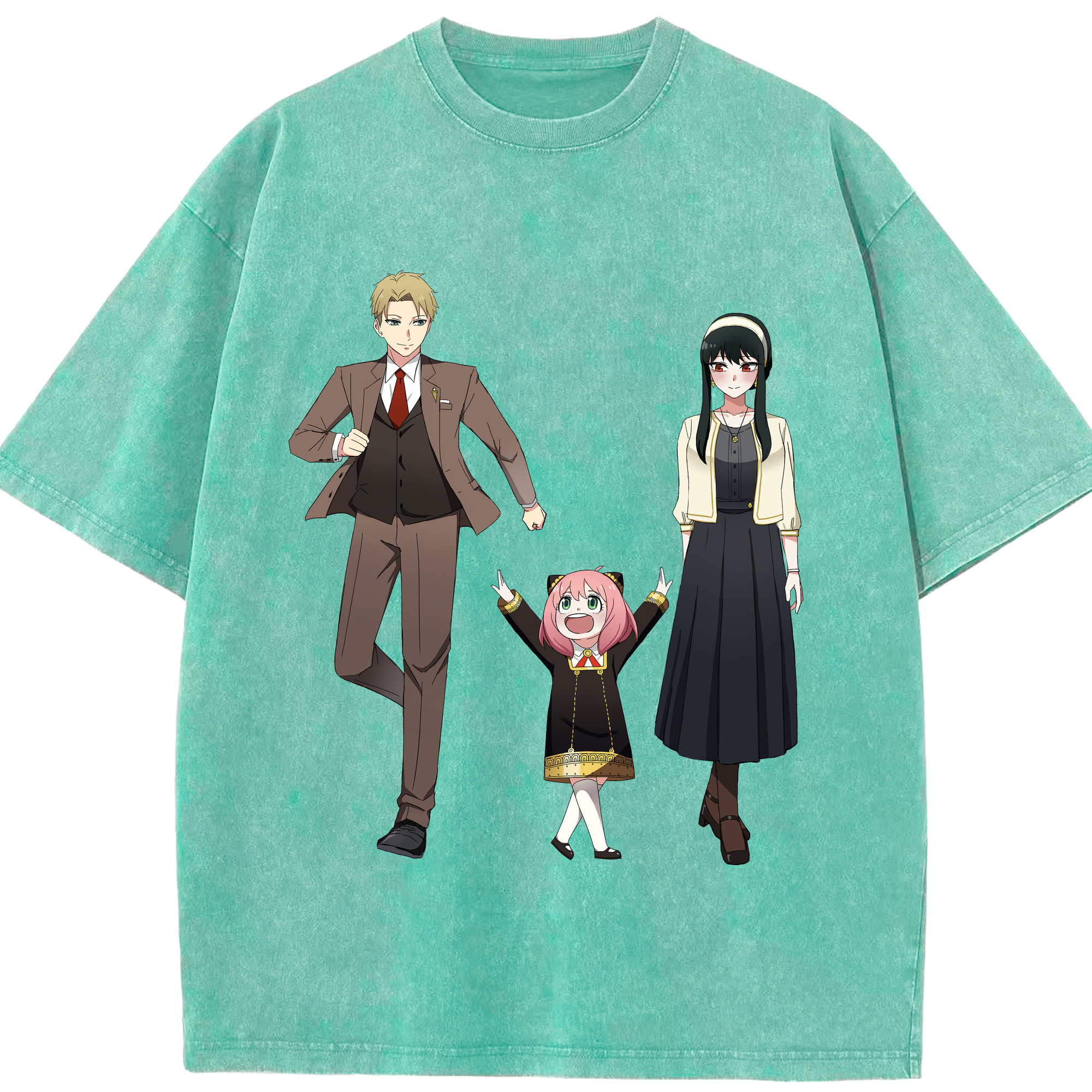 （画像用） SPY×FAMILY间谍家家酒 綿100% ヴィンテージ風 半袖Tシャツ（フロントプリント）